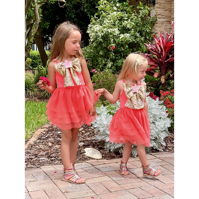 Tank Top Tutu Dress with Tulle Skirt, Hot Coral - Dresses - 5