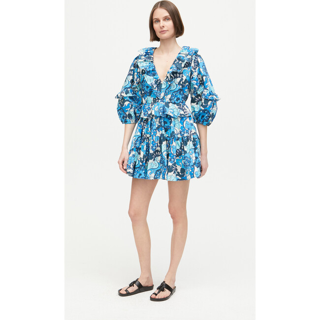 Women's Valerie Dress, Woodstock Floral Blue - Dresses - 3