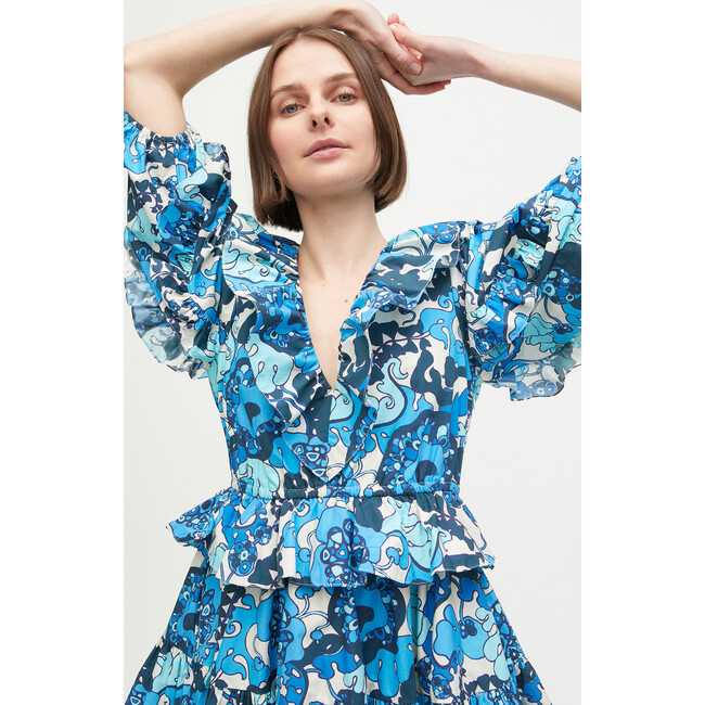 Women's Valerie Dress, Woodstock Floral Blue - Dresses - 4