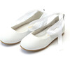 Sylvie Laced Leather Flat, White - Flats - 1 - thumbnail