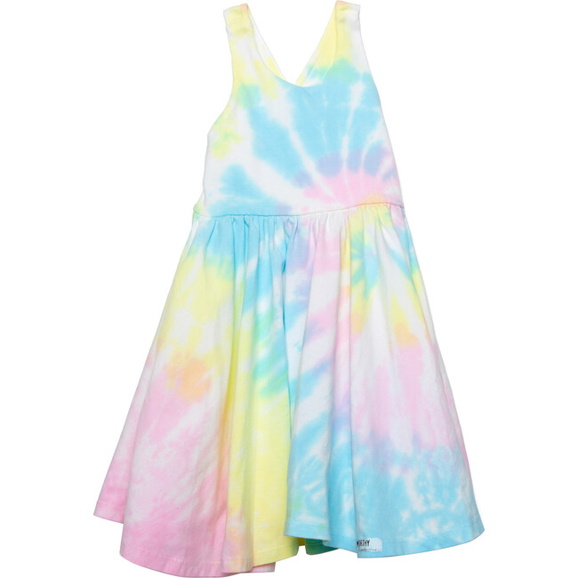 Cross Back Twirly Dress, Pastel Tie Dye - Dresses - 1
