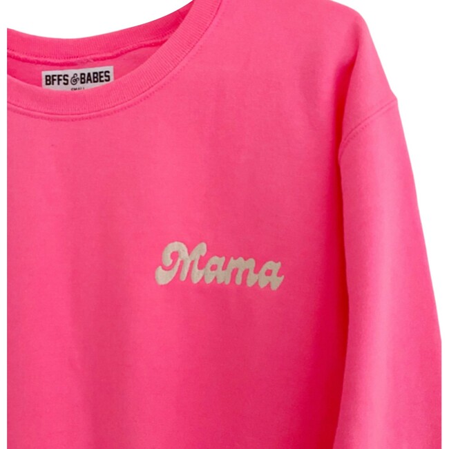 Neon Pink Embroidered Mama Sweatshirt
