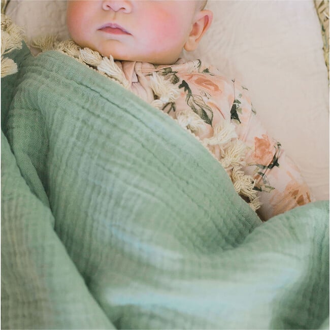 6 Layer Muslin Blanket Evergreen - Blankets - 4