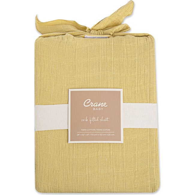 Crib Fitted Sheet, Ochre - Crib Sheets - 3