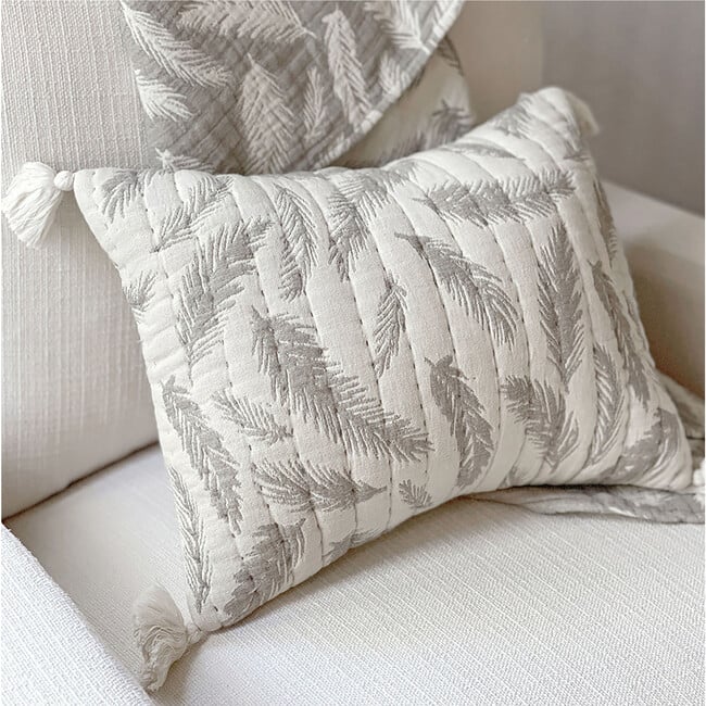 Jacquard Pillow Grey Feather, Ezra - Decorative Pillows - 5