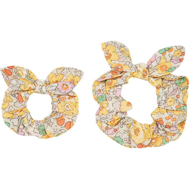 Floral Bow Scrunchies, Yellow