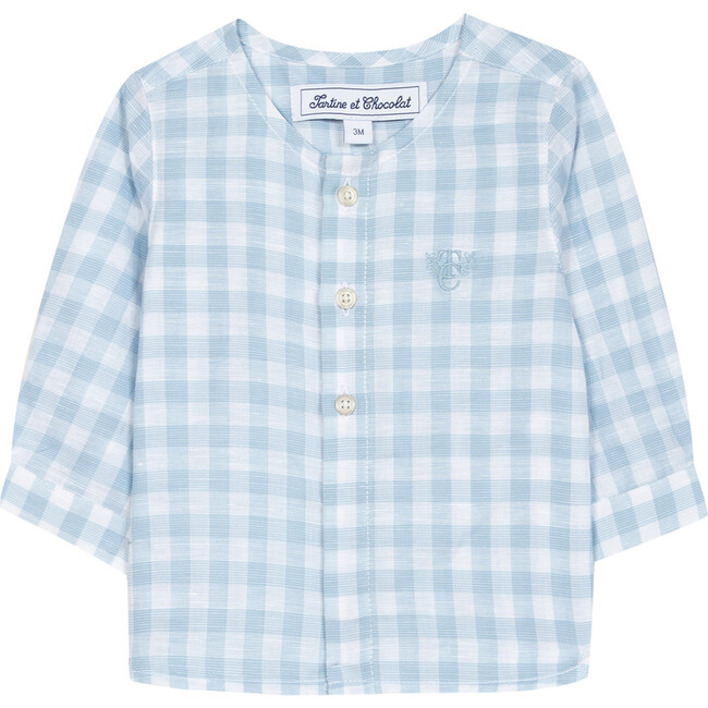 Gingham Button Shirt, Blue