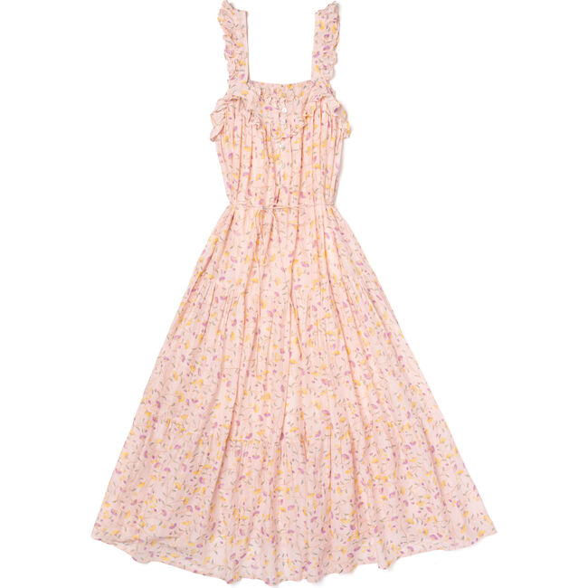 Women's Butterfly Dress, Pink Floral Print - Dresses - 1