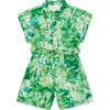 Luna Short Sleeve Romper, Emerald - Rompers - 1 - thumbnail