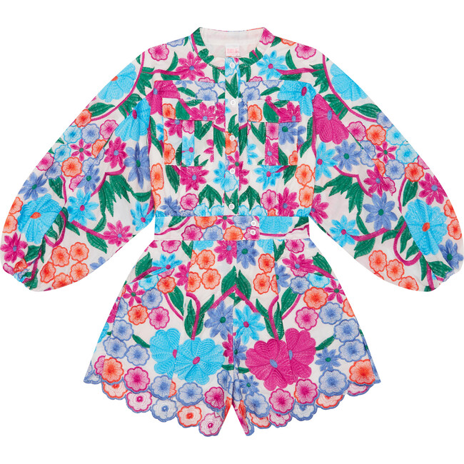 Abigail Embroidered Romper, Floral