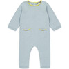 Cotton Knit Pocket Jumpsuit, Blue - Rompers - 1 - thumbnail