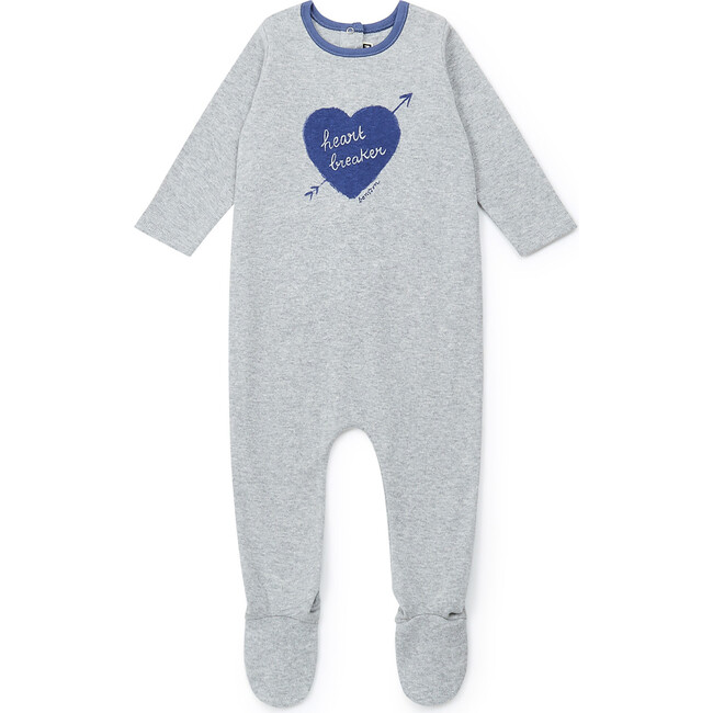 Heart Breaker Footie Pajamas, Grey