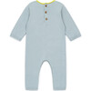 Cotton Knit Pocket Jumpsuit, Blue - Rompers - 2