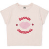 "Bonne Vacances" Lips T-shirt,  Pink - T-Shirts - 1 - thumbnail
