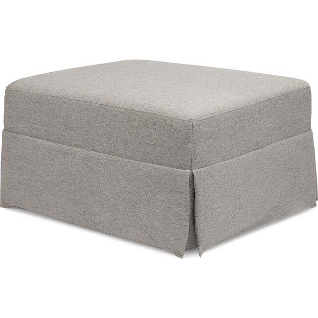 Crawford Gliding Ottoman in Eco-Performance Fabric, Grey Eco-Weave - Ottomans - 1 - zoom