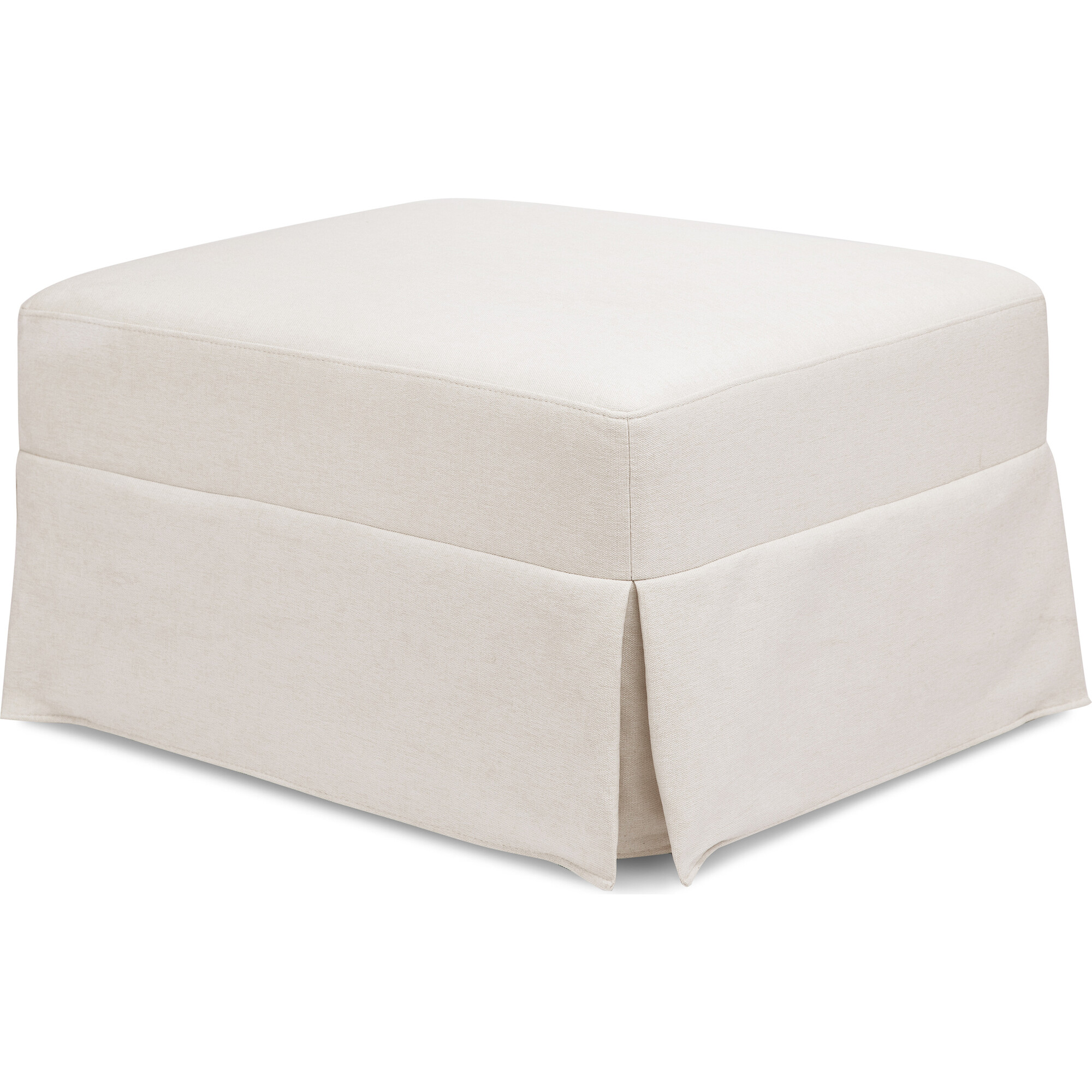 Crawford Gliding Ottoman Eco-Performance Fabric, Cream Eco-Weave - Ottomans - 1
