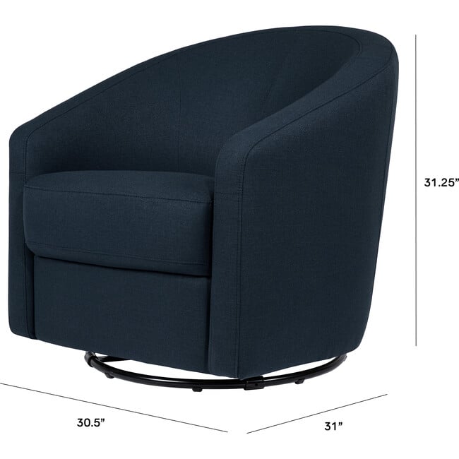 Madison Swivel Glider, Eco-Performance Fabric, Navy Eco-Twill - Nursery Chairs - 3