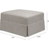 Crawford Gliding Ottoman in Eco-Performance Fabric, Grey Eco-Weave - Ottomans - 2 - thumbnail