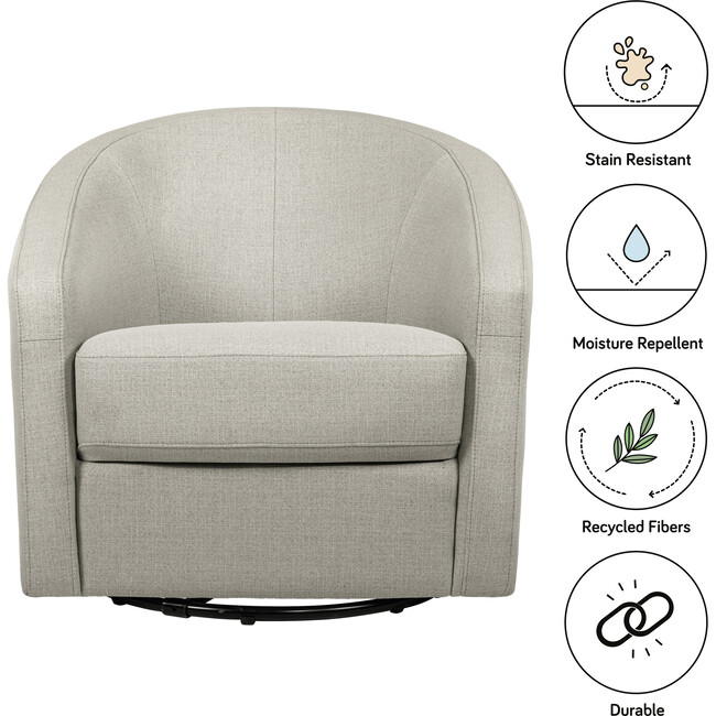 Madison Swivel Glider, Water Repellent & Stain Resistant,  Eco-Performance Grey Eco-Twill - Nursery Chairs - 3