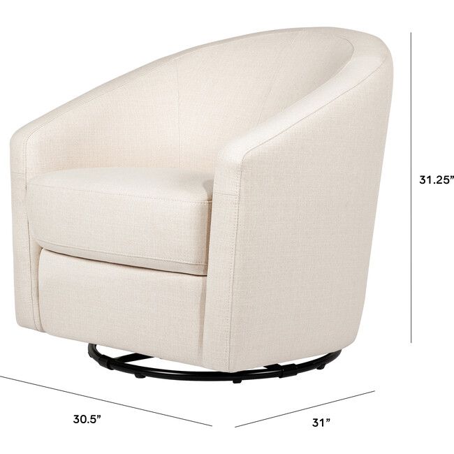 Madison Swivel Glider, Eco-Performance Fabric, Natural Eco-Twill - Nursery Chairs - 3