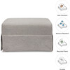 Crawford Gliding Ottoman in Eco-Performance Fabric, Grey Eco-Weave - Ottomans - 3