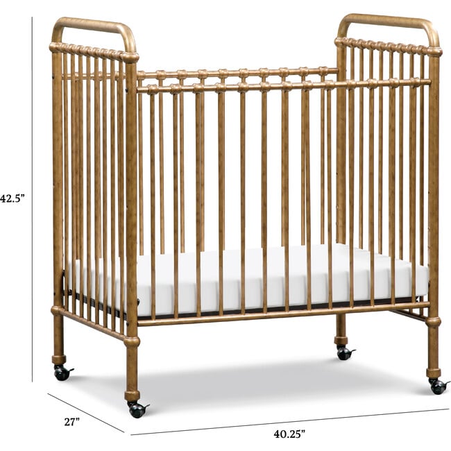 Abigail 3-in-1 Convertible Mini Crib, Vintage Gold - Cribs - 3