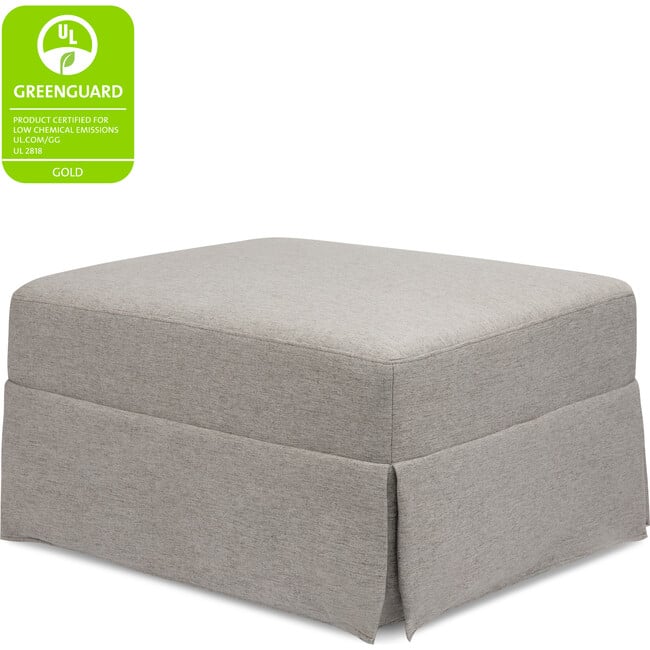 Crawford Gliding Ottoman in Eco-Performance Fabric, Grey Eco-Weave - Ottomans - 5