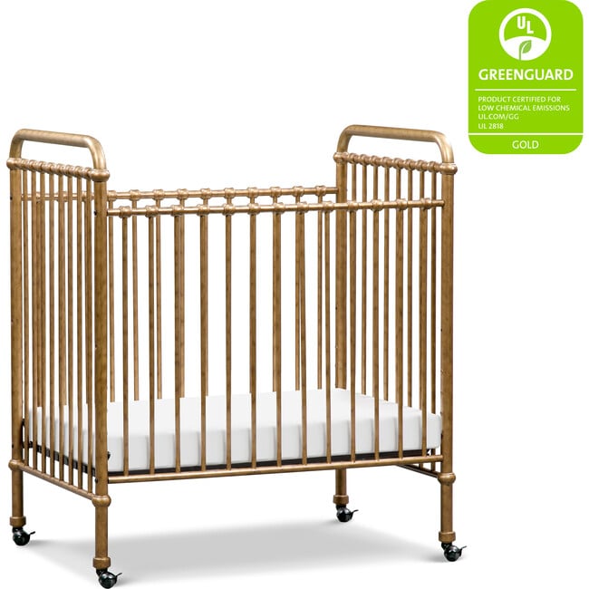 Abigail 3-in-1 Convertible Mini Crib, Vintage Gold - Cribs - 6