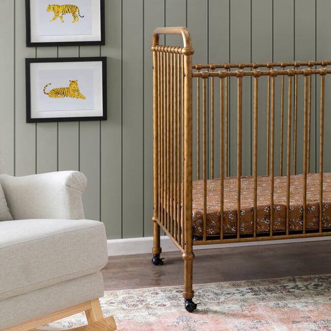 Abigail 3-in-1 Convertible Mini Crib, Vintage Gold - Cribs - 8