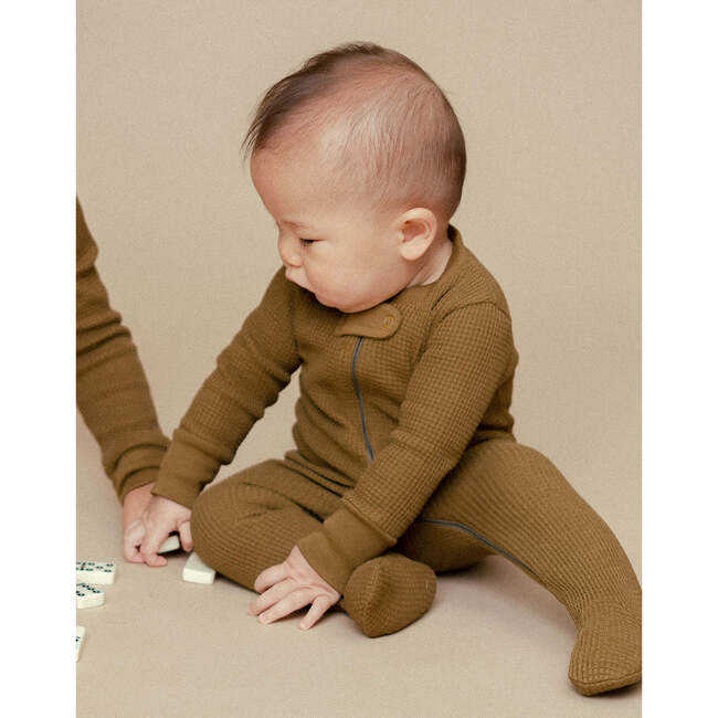 Noble Organic Waffle Footie Sleeper, Moss