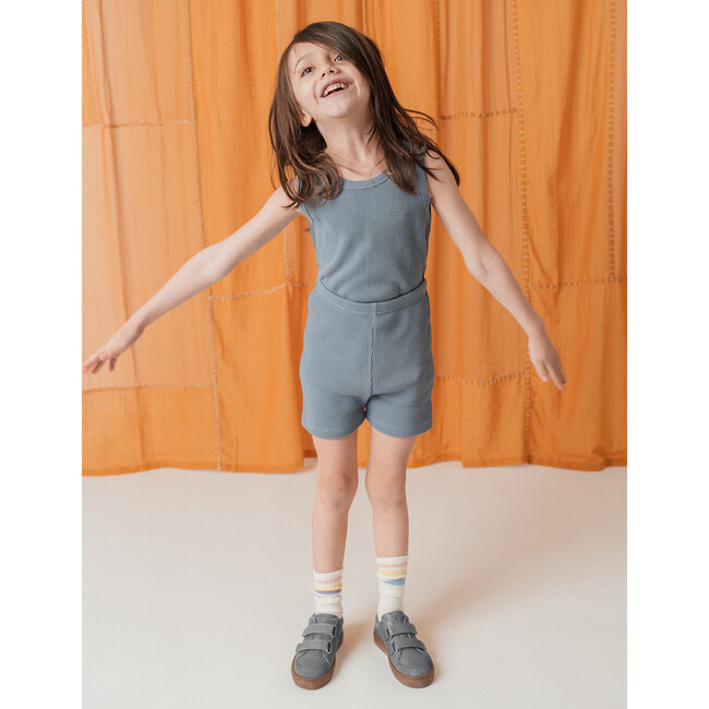 Noble Organic Waffle Tank Set, Blue Moon - Pajamas - 2