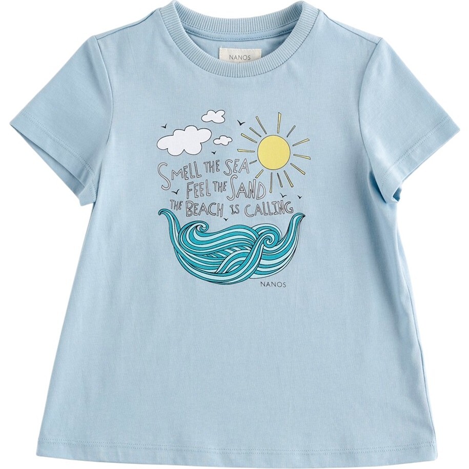 The Beach is Calling T-shirt, Blue - T-Shirts - 1