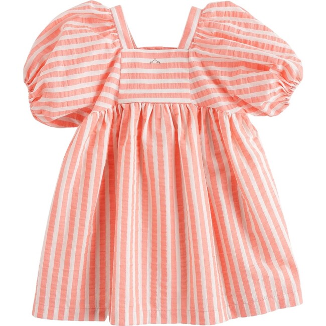 Puff Sleeve Striped Dress, Pink