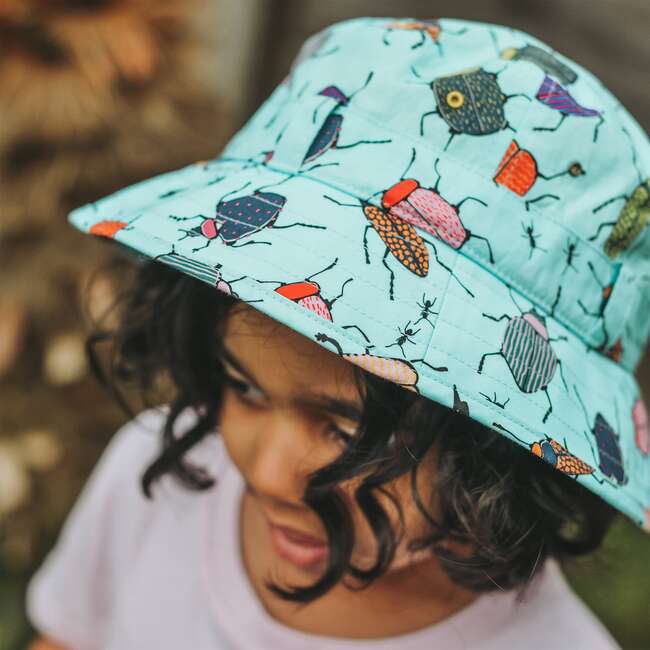 The Adventurer Bucket Hat, Blue Bugs Print - Hats - 2