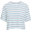 Women's Everyday Short Sleeve, Multi Blue Stripe - Shirts - 1 - thumbnail
