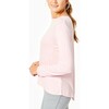 Women's Tie Back Long Sleeve Heather Pink - Shirts - 2