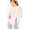 Women's Tie Back Long Sleeve Heather Pink - Shirts - 3