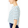 Women's Everyday Short Sleeve, Multi Blue Stripe - Shirts - 2