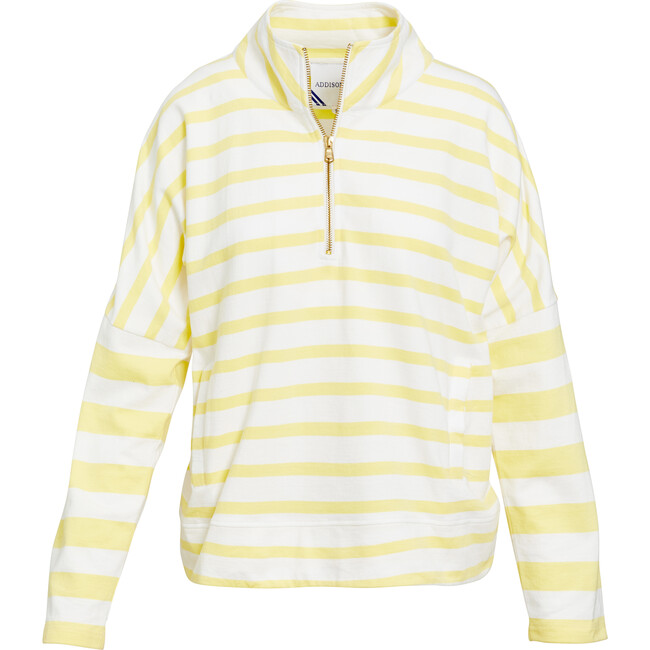 Women's Delancey Pullover, Volly Yellow/ White - Sweatshirts - 1