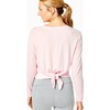 Women's Tie Back Long Sleeve Heather Pink - Shirts - 4