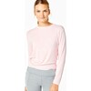 Women's Tie Back Long Sleeve Heather Pink - Shirts - 5