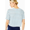 Women's Everyday Short Sleeve, Multi Blue Stripe - Shirts - 3