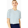 Women's Everyday Short Sleeve, Multi Blue Stripe - Shirts - 4