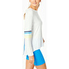 Women's Tie Back Long Sleeve, White/Multi - Shirts - 2