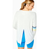 Women's Tie Back Long Sleeve, White/Multi - Shirts - 3