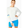 Women's Tie Back Long Sleeve, White/Multi - Shirts - 5