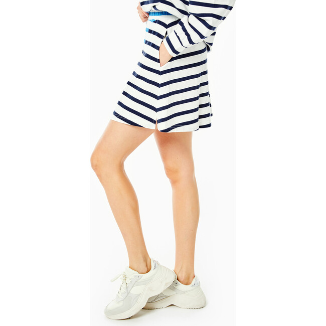 Women's Whaler Skirt, Navy/ Buoy Blue Stripe - Skirts - 2