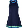Women's Court Dress, Navy/ Bright Blue/ Electric Teal/ Limelight - Dresses - 1 - thumbnail