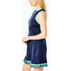 Women's Court Dress, Navy/ Bright Blue/ Electric Teal/ Limelight - Dresses - 2