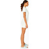 Women's Easy Polo Dress, White/ Sky Blue - Dresses - 2
